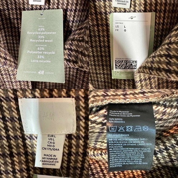 H&M Oversized Wool Blend Twill Shacket Size Large - Picture 13 of 14